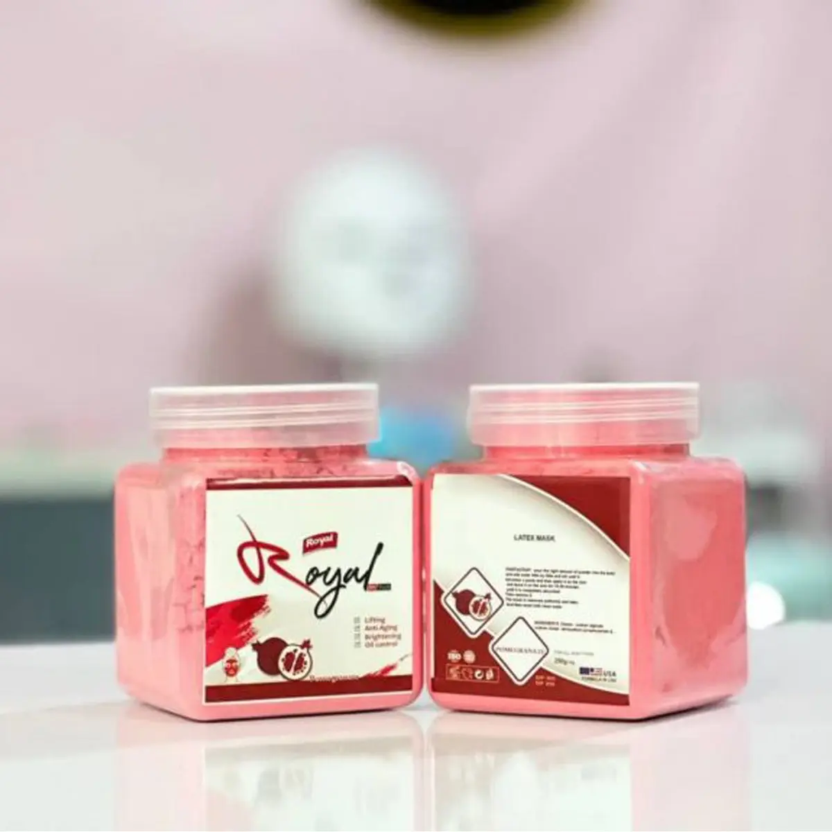 ماسک لاتکسی سفید کننده پوست عصاره انار برند رویال ROYAL حجم 250 گرم