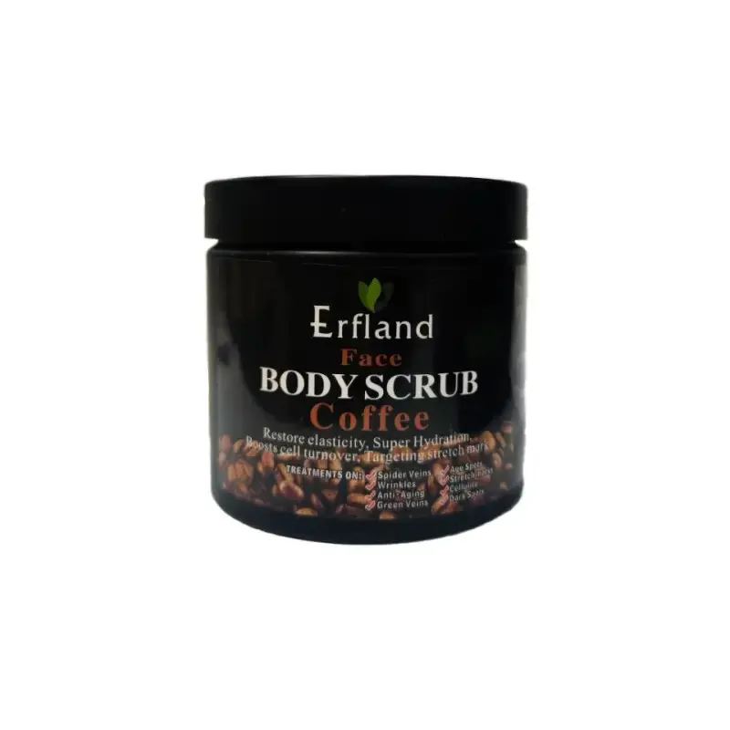 اسکراب صورت و بدن قهوه دانه ریز پودری ارفلند 680 گرم Erfland fine coffee powder face and body scrub 680 grams