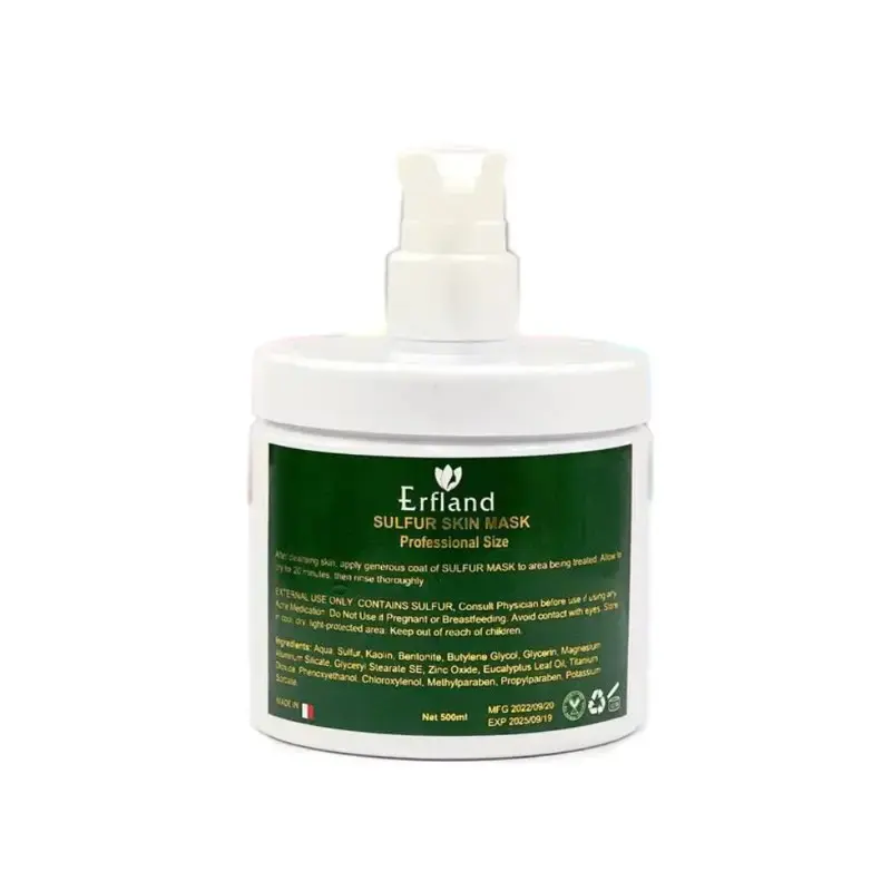 ماسک ضد جوش و ضد آکنه سولفور ارفلند 500 میلی لیتر Erfland sulfur anti-pimple and anti-acne mask 500 ml