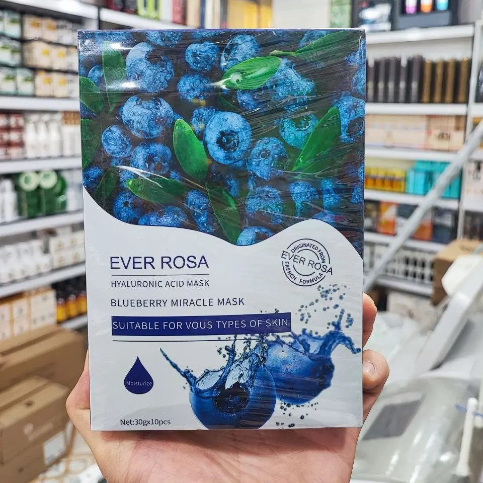ماسک ورقه ای بلو بری اسطوخودوس EVER ROSA (پک 10 عددی)