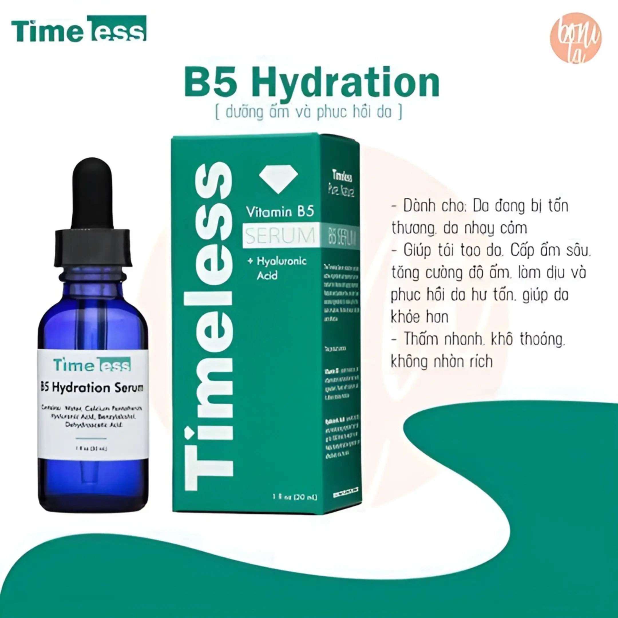 سرم صورت Timeless Vitamin B  Hyaluronic Acid حجم 30 میل