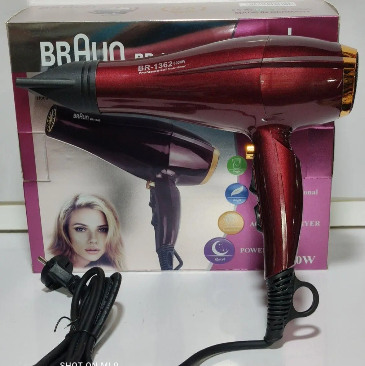 سشوار براون حرفه ای 6000 وات مدل BRAUN BR-1362