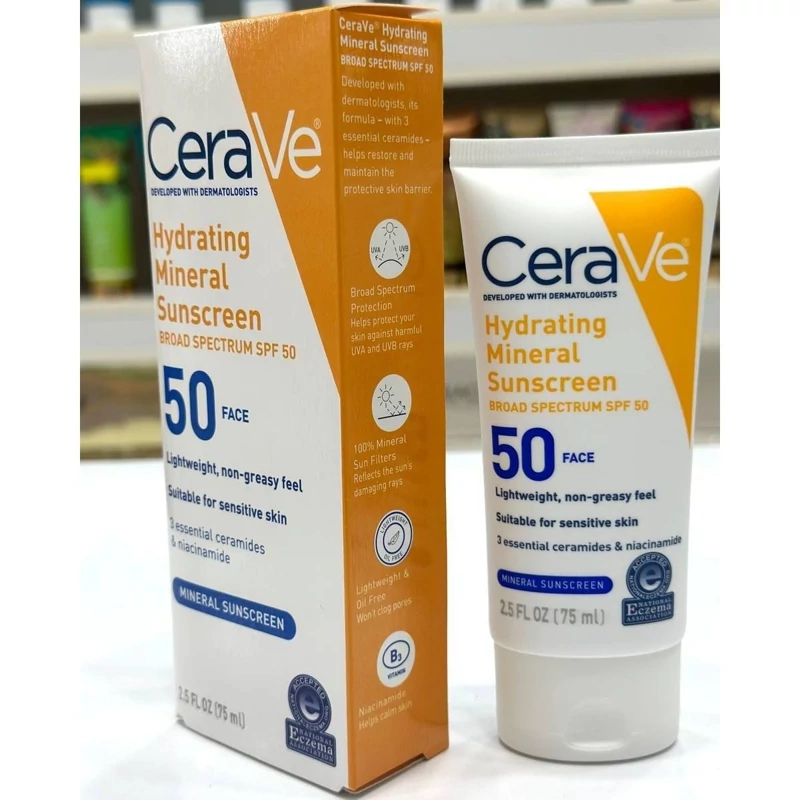 ضدآفتاب بدون رنگ فلوئید سراوی CeraVe با SPF50 مدل mineral